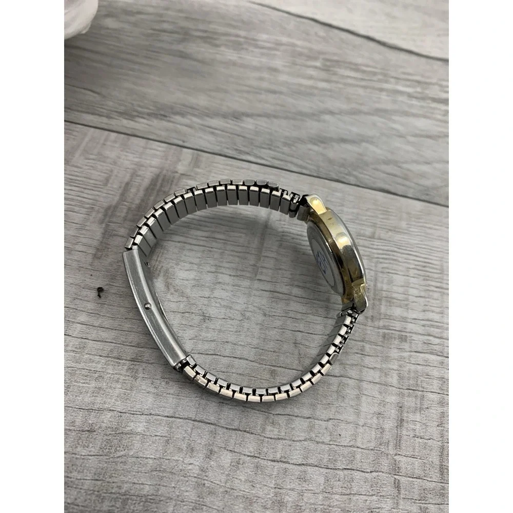 george anthony watch womens silver gold tone stretch band w locking clasp Workin